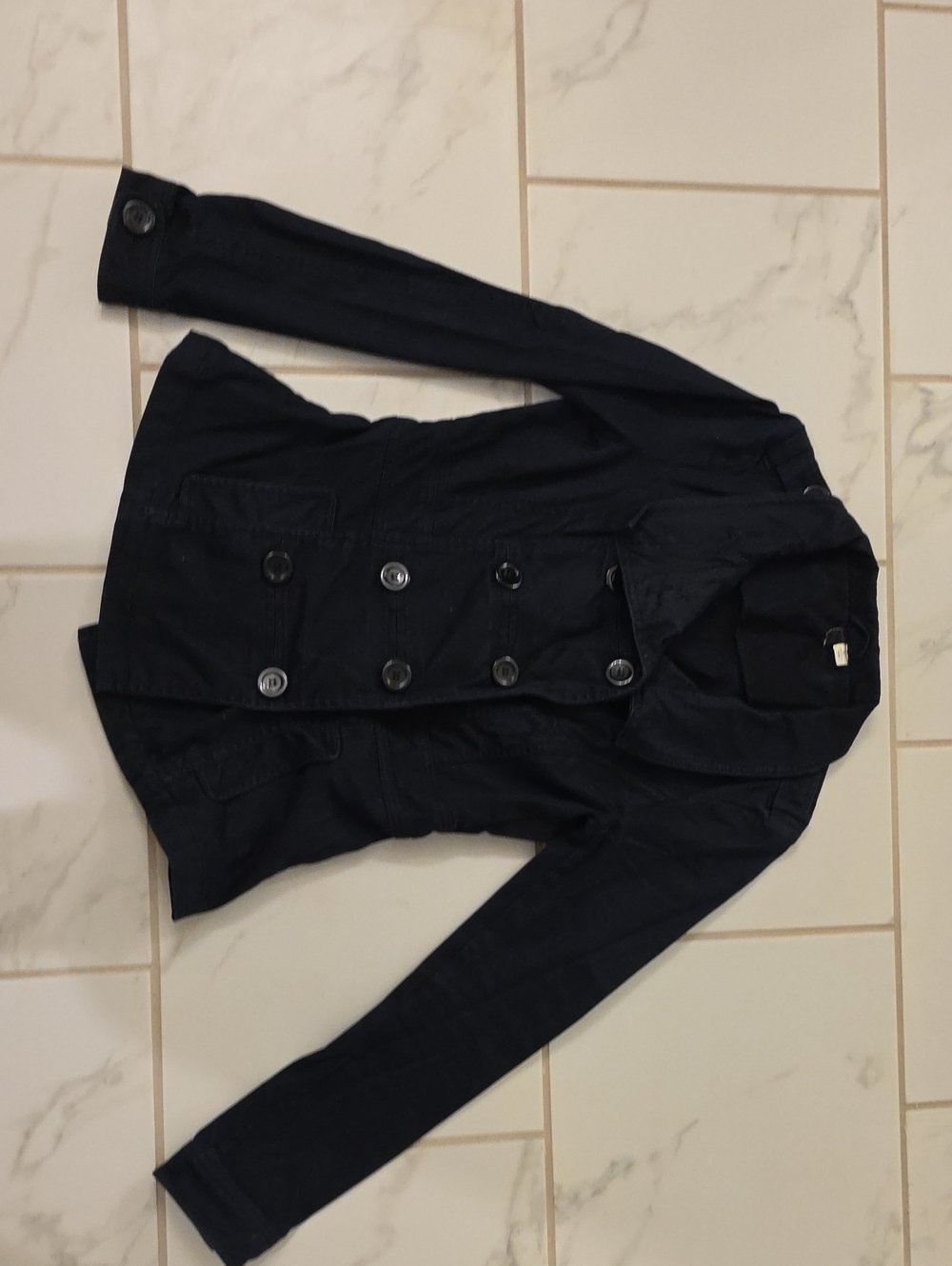 Womens H&M Double-Breasted Black Jacket